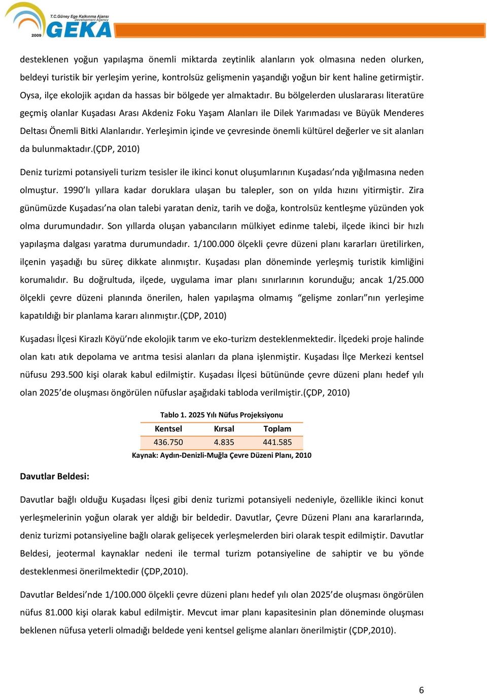 Bu bölgelerden uluslararası literatüre geçmiş olanlar Kuşadası Arası Akdeniz Foku Yaşam Alanları ile Dilek Yarımadası ve Büyük Menderes Deltası Önemli Bitki Alanlarıdır.