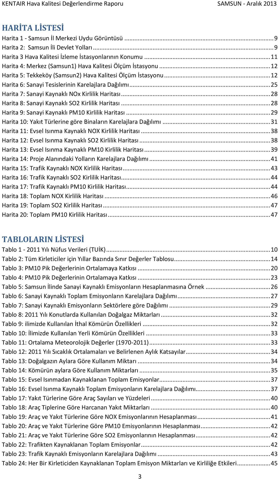 .. 25 Harita 7: Sanayi Kaynaklı NOx Kirlilik Haritası... 28 Harita 8: Sanayi Kaynaklı SO2 Kirlilik Haritası... 28 Harita 9: Sanayi Kaynaklı PM10 Kirlilik Haritası.