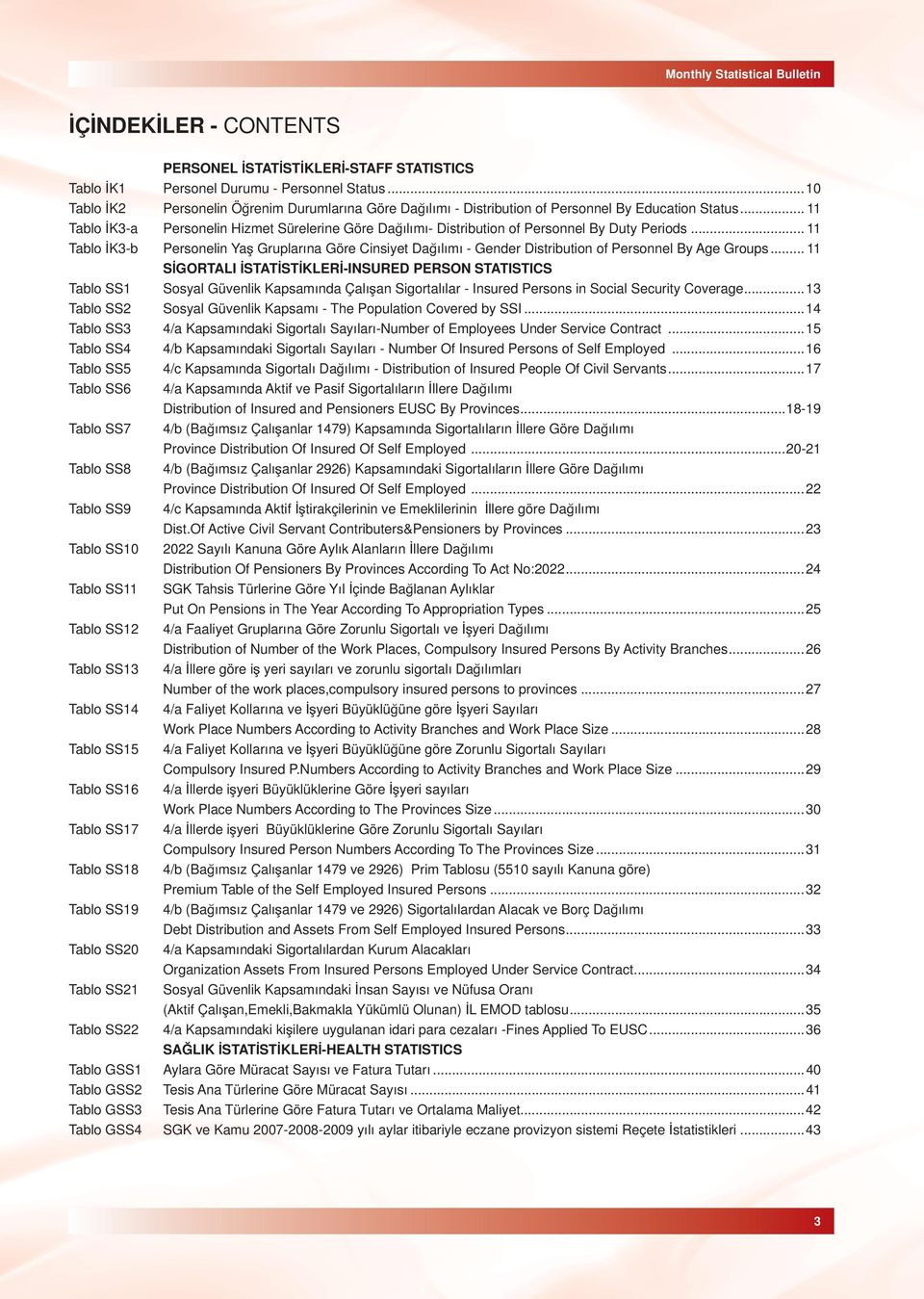 .. 11 Tablo İK3-a Personelin Hizmet Sürelerine Göre Dağılımı- Distribution of Personnel By Duty Periods.