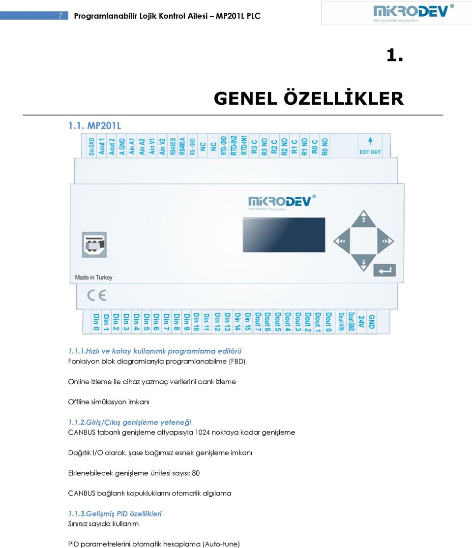 GENEL ÖZELLİKLER 1.
