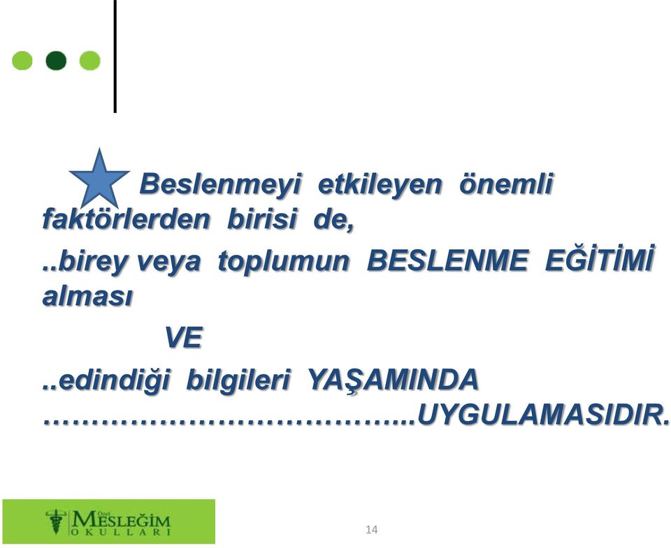 .birey veya toplumun BESLENME EĞİTİMİ