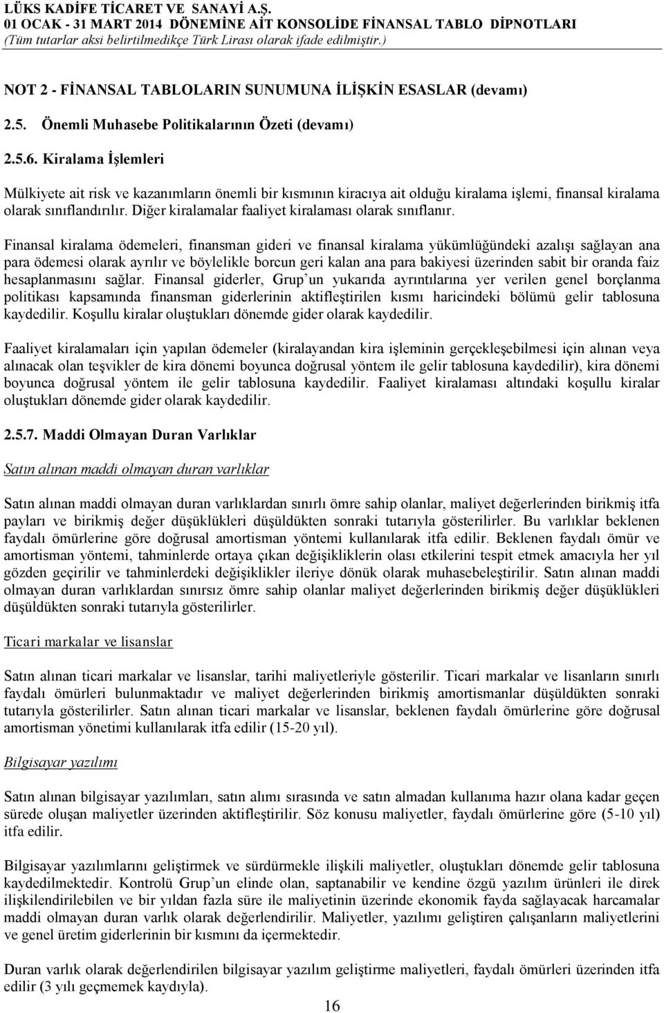 Diğer kiralamalar faaliyet kiralaması olarak sınıflanır.