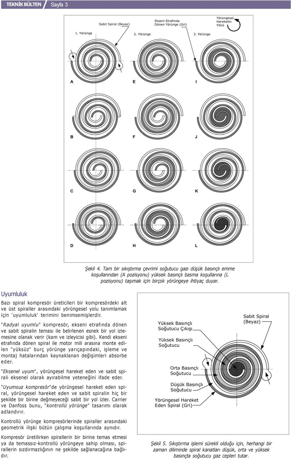 Uyumluluk Bazý spiral kompresör üreticileri bir kompresördeki alt ve üst spiraller arasýndaki yörüngesel yolu tanýmlamak için 'uyumluluk' terimini benimsemiþlerdir.