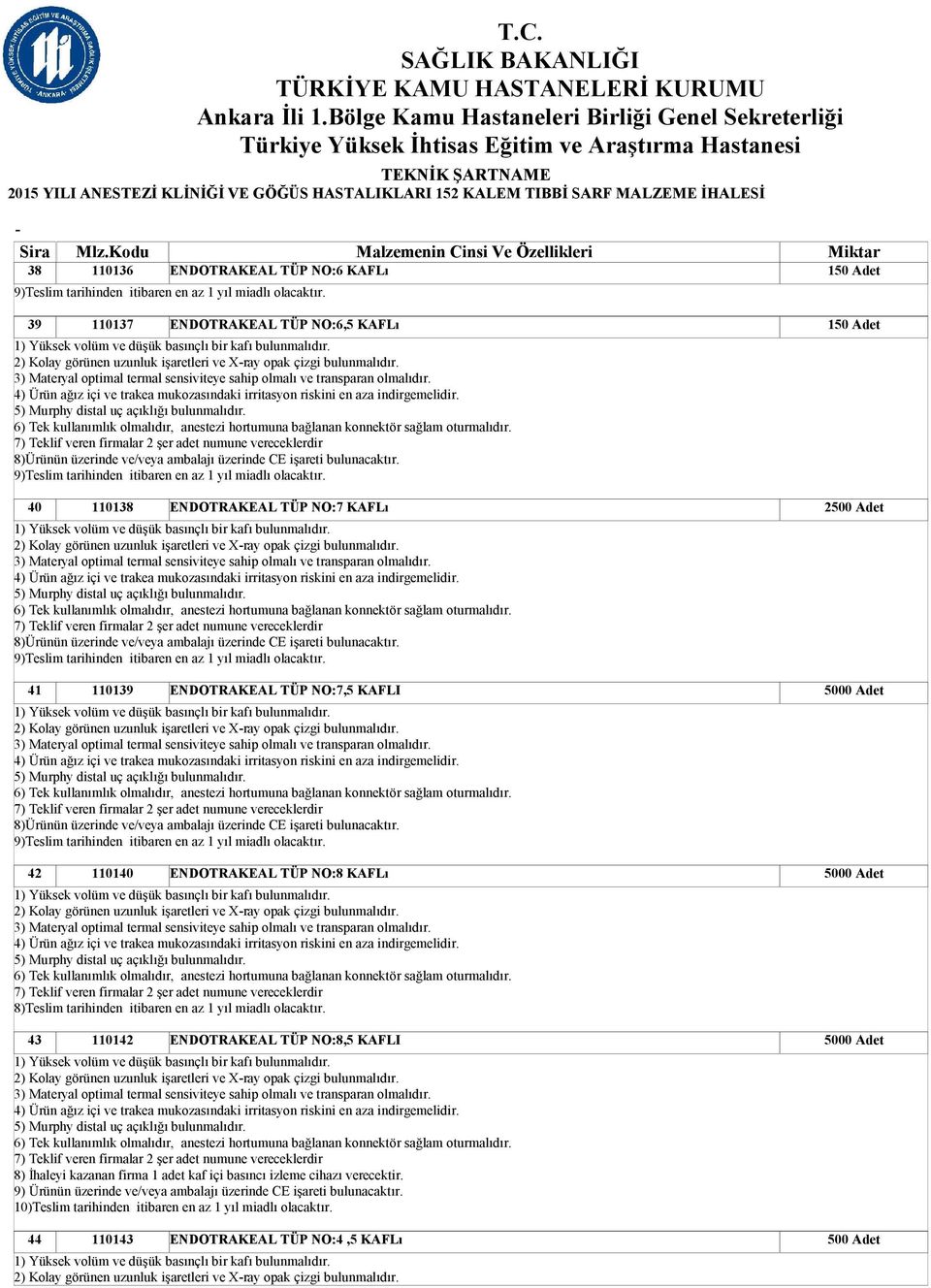 3) Materyal optimal termal sensiviteye sahip olmalı ve transparan olmalıdır. 4) Ürün ağız içi ve trakea mukozasındaki irritasyon riskini en aza indirgemelidir.