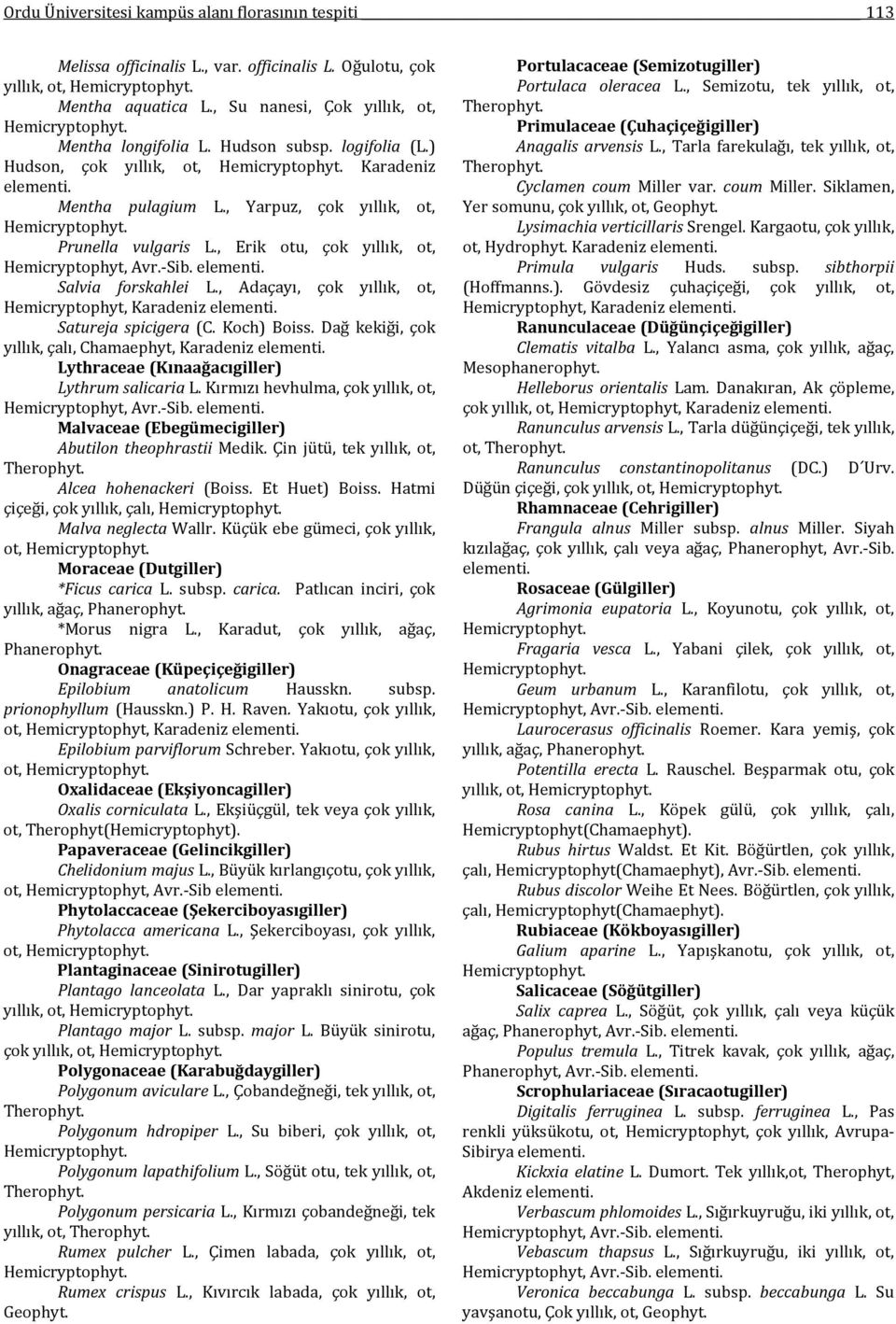 , Adaçayı, çok yıllık, ot, Hemicryptophyt, Karadeniz Satureja spicigera (C. Koch) Boiss. Dağ kekiği, çok yıllık, çalı, Chamaephyt, Karadeniz Lythraceae (Kınaağacıgiller) Lythrum salicaria L.