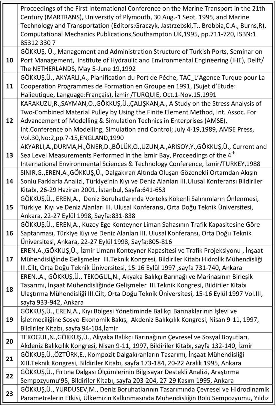 , Management and Administration Structure of Turkish Ports, Seminar on Port Management, Institute of Hydraulic and Environmental Engineering (IHE), Delft/ The NETHERLANDS, May 5-June 19,1992 GÖKKUŞ,Ü.