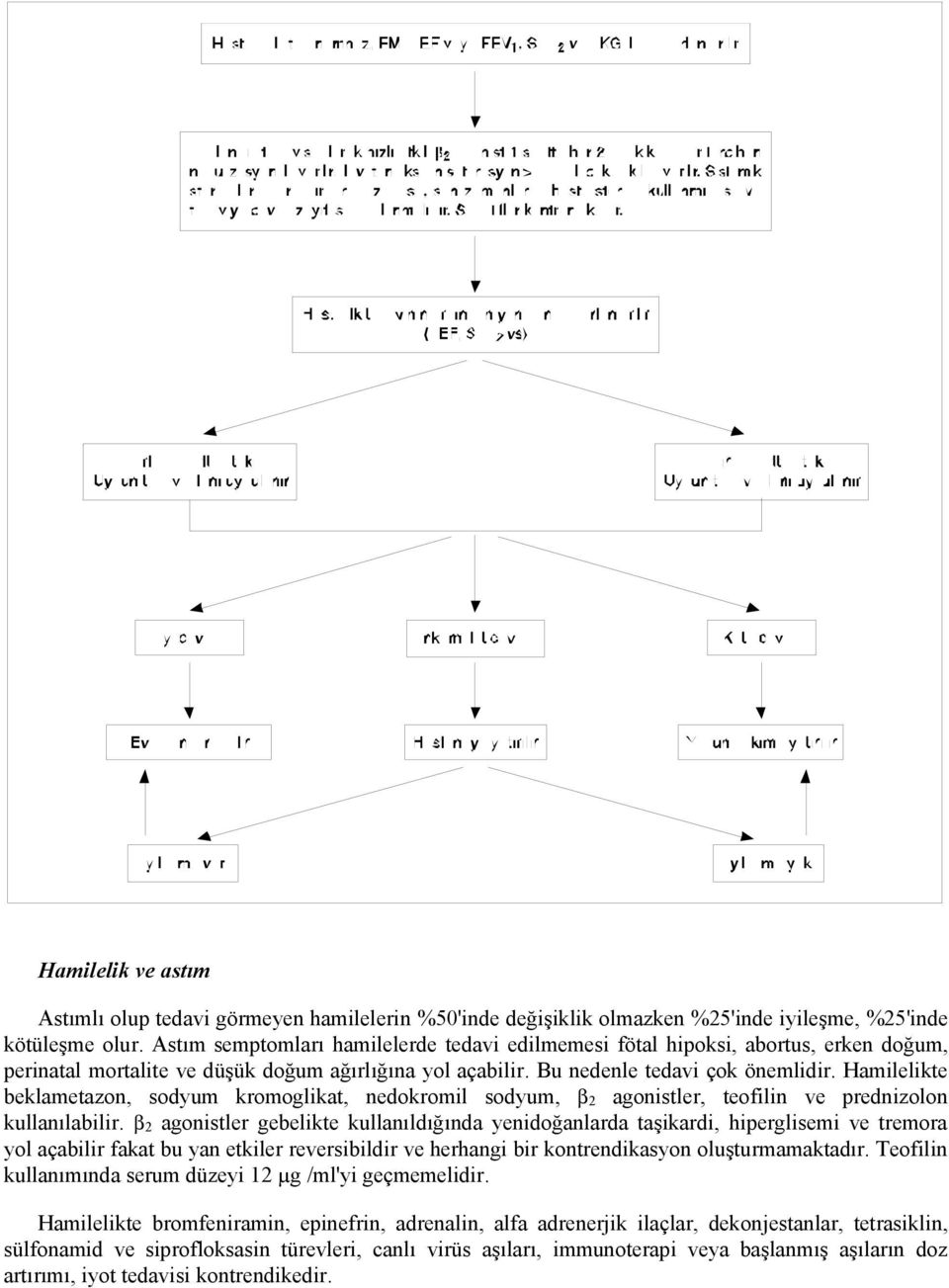 Hamilelikte beklametazon, sodyum kromoglikat, nedokromil sodyum, β 2 agonistler, teofilin ve prednizolon kullanılabilir.