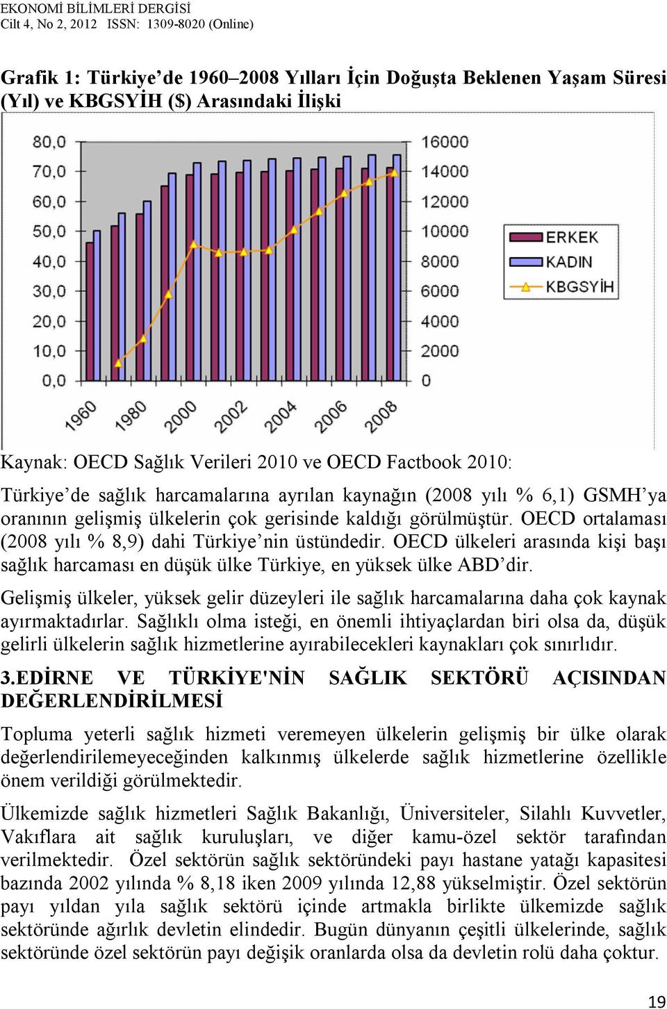 OECD ülkeleri arasında kişi başı sağlık harcaması en düşük ülke Türkiye, en yüksek ülke ABD dir. Gelişmiş ülkeler, yüksek gelir düzeyleri ile sağlık harcamalarına daha çok kaynak ayırmaktadırlar.