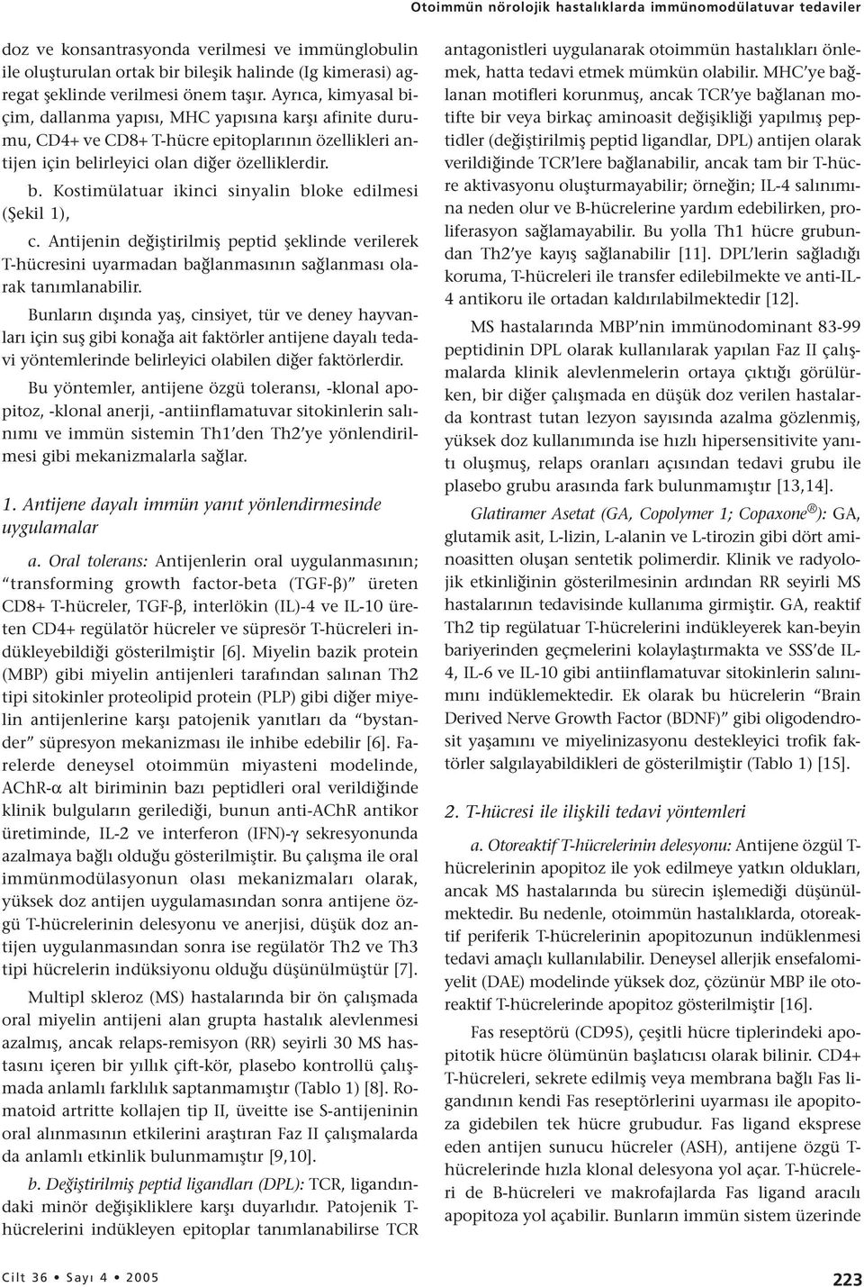 Antijenin değiştirilmiş peptid şeklinde verilerek T-hücresini uyarmadan bağlanmasının sağlanması olarak tanımlanabilir.