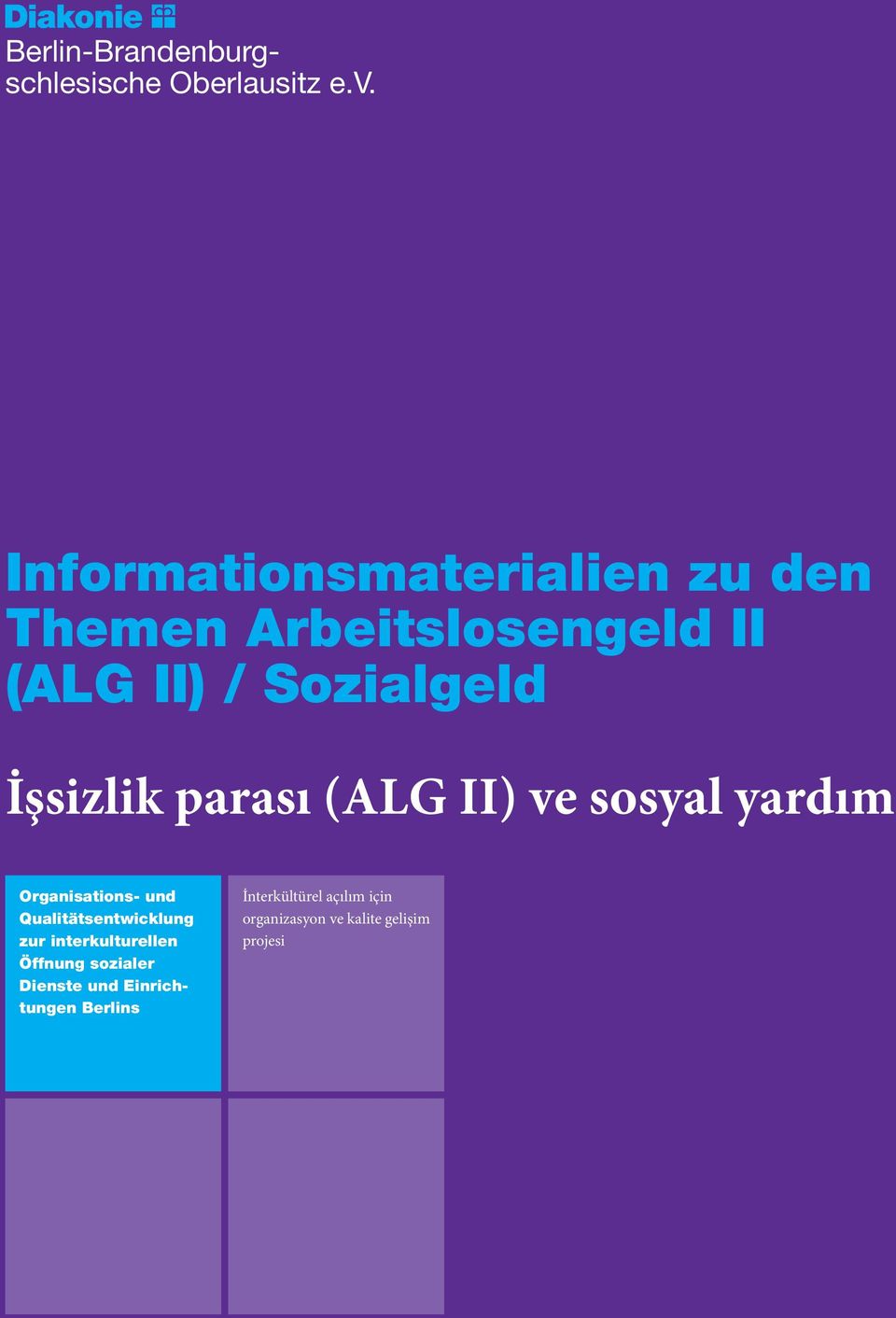 İşsizlik parası (ALG II) ve sosyal yardım Organisations- und Qualitätsentwicklung zur