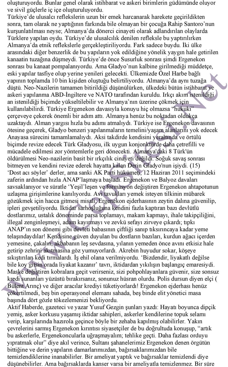 dönerci cinayeti olarak adlandırılan olaylarda Türklere yapılan oydu. Türkiye de ulusalcılık denilen refleksle bu yaptırılırken Almanya da etnik reflekslerle gerçekleştiriliyordu. Fark sadece buydu.