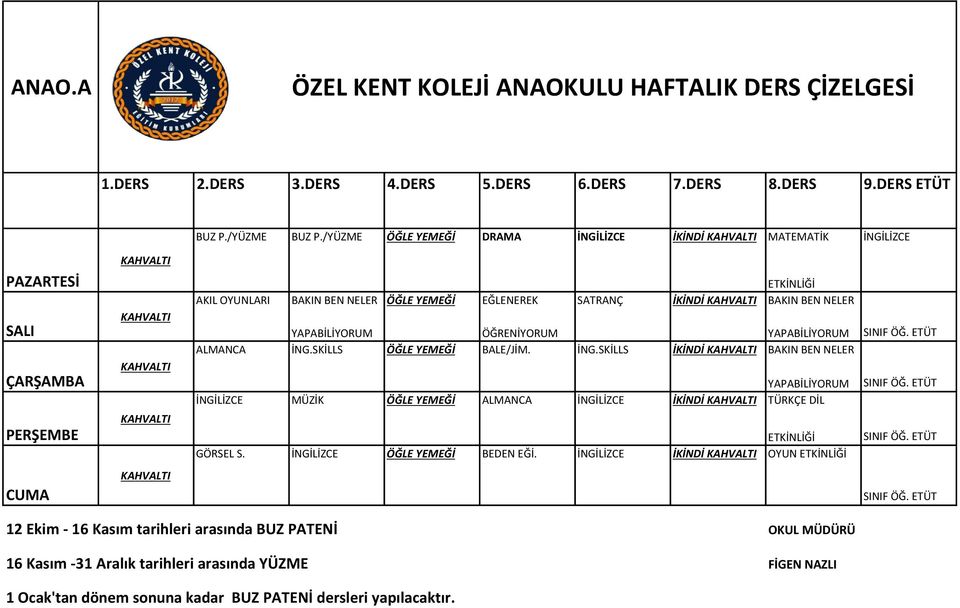 ÖĞLE YEMEĞİ EĞLENEREK SATRANÇ İKİNDİ BAKIN BEN NELER YAPABİLİYORUM ÖĞRENİYORUM YAPABİLİYORUM ALMANCA SKİLLS ÖĞLE YEMEĞİ BALE/JİM.