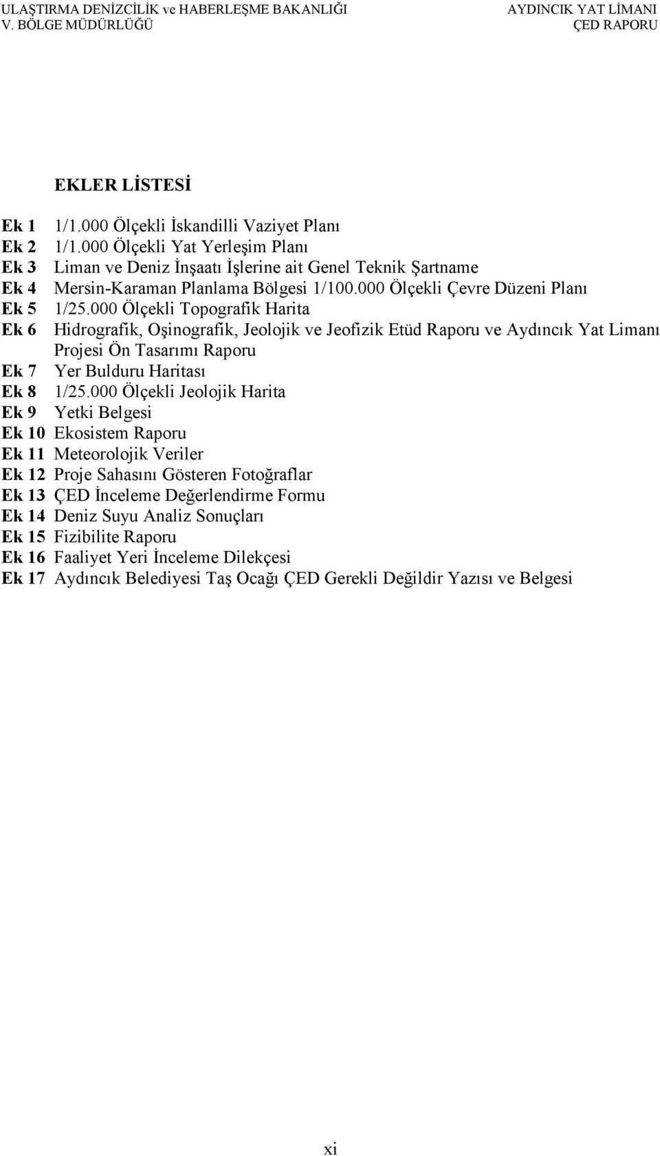 000 Ölçekli Topografik Harita Hidrografik, Oşinografik, Jeolojik ve Jeofizik Etüd Raporu ve Aydıncık Yat Limanı Projesi Ön Tasarımı Raporu Yer Bulduru Haritası 1/25.