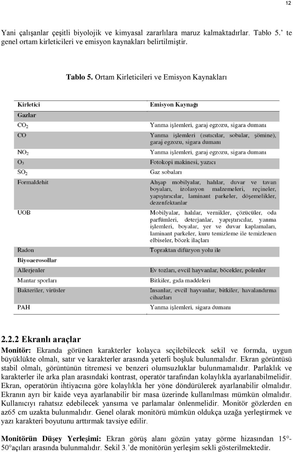 Ekran görüntüsü stabil olmalı, görüntünün titremesi ve benzeri olumsuzluklar bulunmamalıdır.