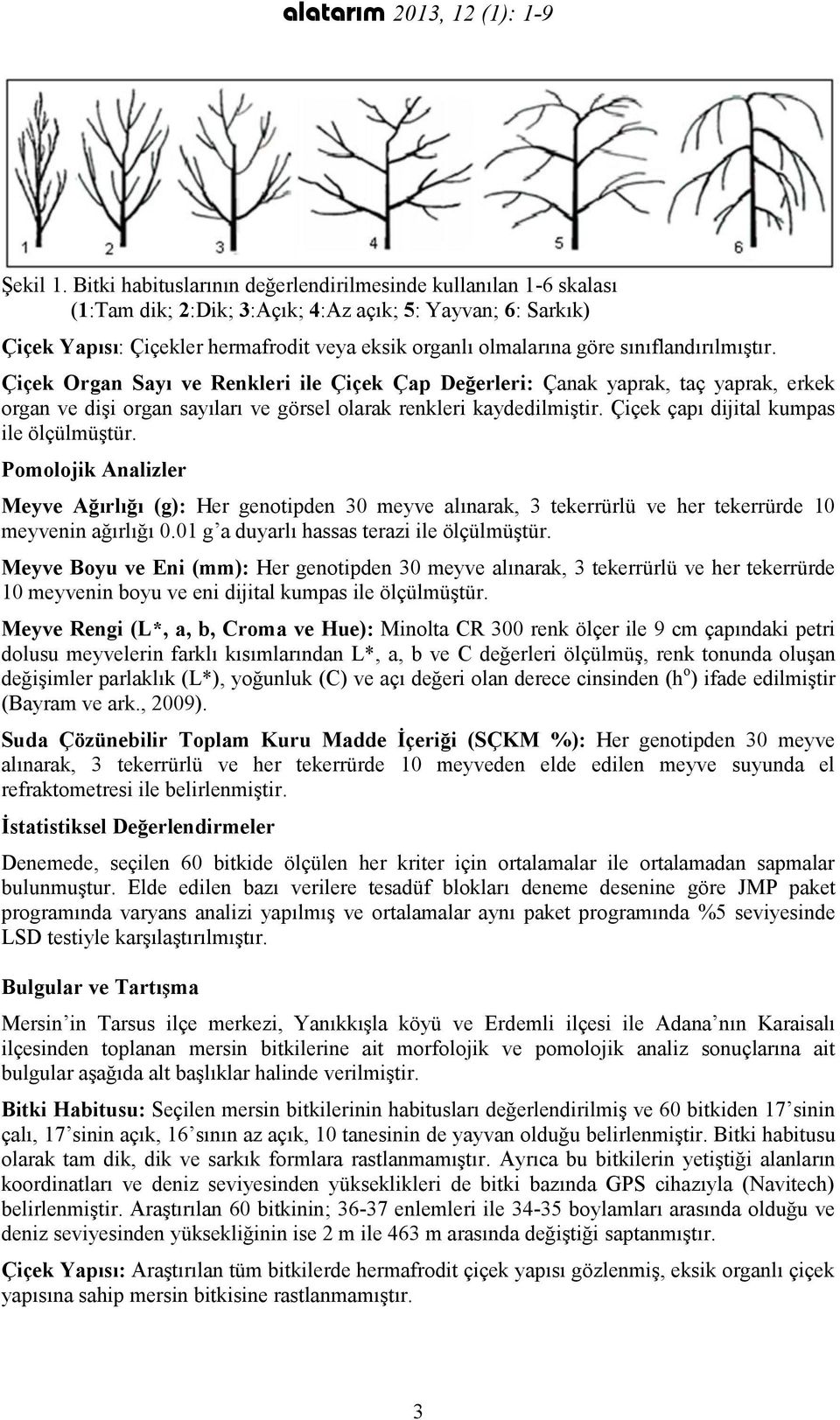 sınıflandırılmıştır. Çiçek Organ Sayı ve Renkleri ile Çiçek Çap Değerleri: Çanak yaprak, taç yaprak, erkek organ ve dişi organ sayıları ve görsel olarak renkleri kaydedilmiştir.