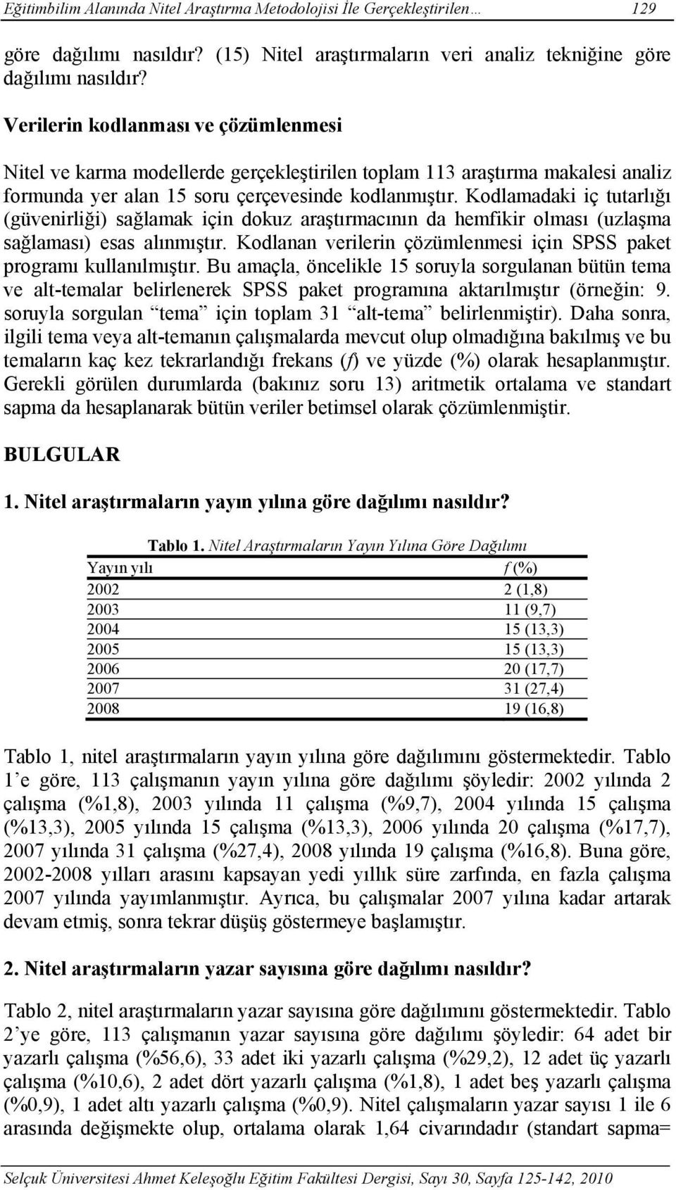 Kodlamadaki iç tutarlığı (güvenirliği) sağlamak için dokuz araştırmacının da hemfikir olması (uzlaşma sağlaması) esas alınmıştır.