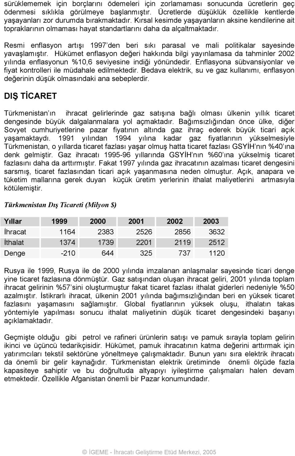 Resmi enflasyon artışı 1997 den beri sıkı parasal ve mali politikalar sayesinde yavaşlamıştır.