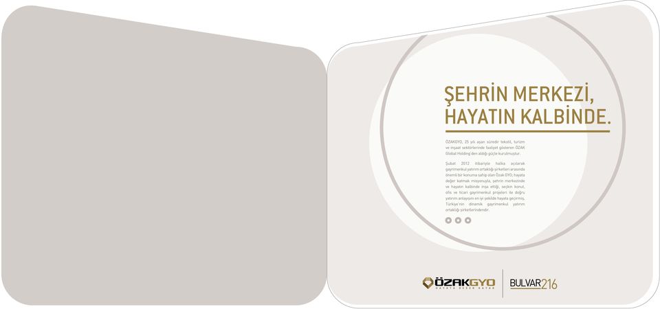 Şubat 2012 itibariyle halka açılarak gayrimenkul yatırım ortaklığı şirketleri arasında önemli bir konuma sahip olan Özak GYO; hayata değer