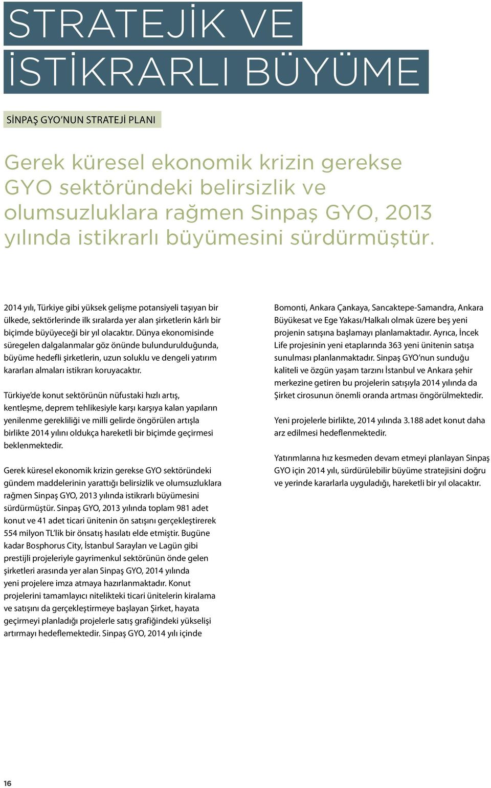 Dünya ekonomisinde süregelen dalgalanmalar göz önünde bulundurulduğunda, büyüme hedefli şirketlerin, uzun soluklu ve dengeli yatırım kararları almaları istikrarı koruyacaktır.