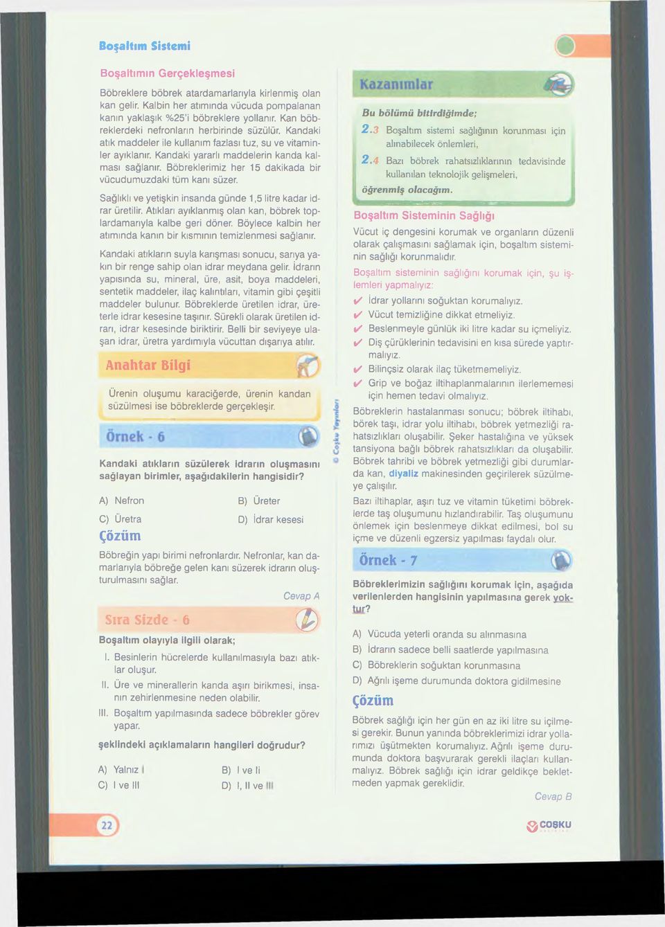 Böbreklerimiz her 15 dakikada bir vücudumuzdaki tüm kanı süzer. Sağlıklı ve yetişkin insanda günde 1,5 litre kadar idrar üretilir.