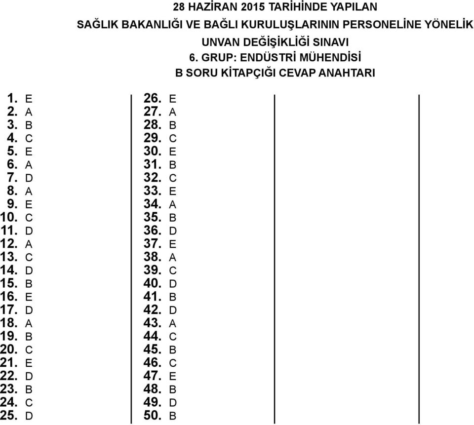 C 11. D 12. A 13. C 14. D 15. 16. E 17. D 18. A 19. 20. C 21. E 22. D 23. 24. C 25. D 26. E 27. A 28. 29. C 30.