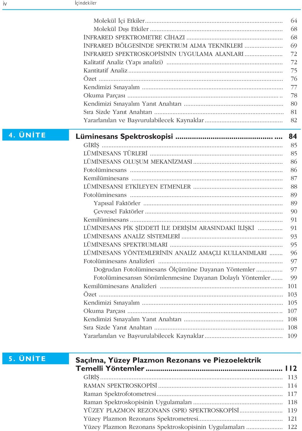 .. 81 Yararlan lan ve Baflvurulabilecek Kaynaklar... 82 4. ÜN TE Lüminesans Spektroskopisi...... 84 G R fi... 85 LÜM NESANS TÜRLER... 85 LÜM NESANS OLUfiUM MEKAN ZMASI... 86 Fotolüminesans.