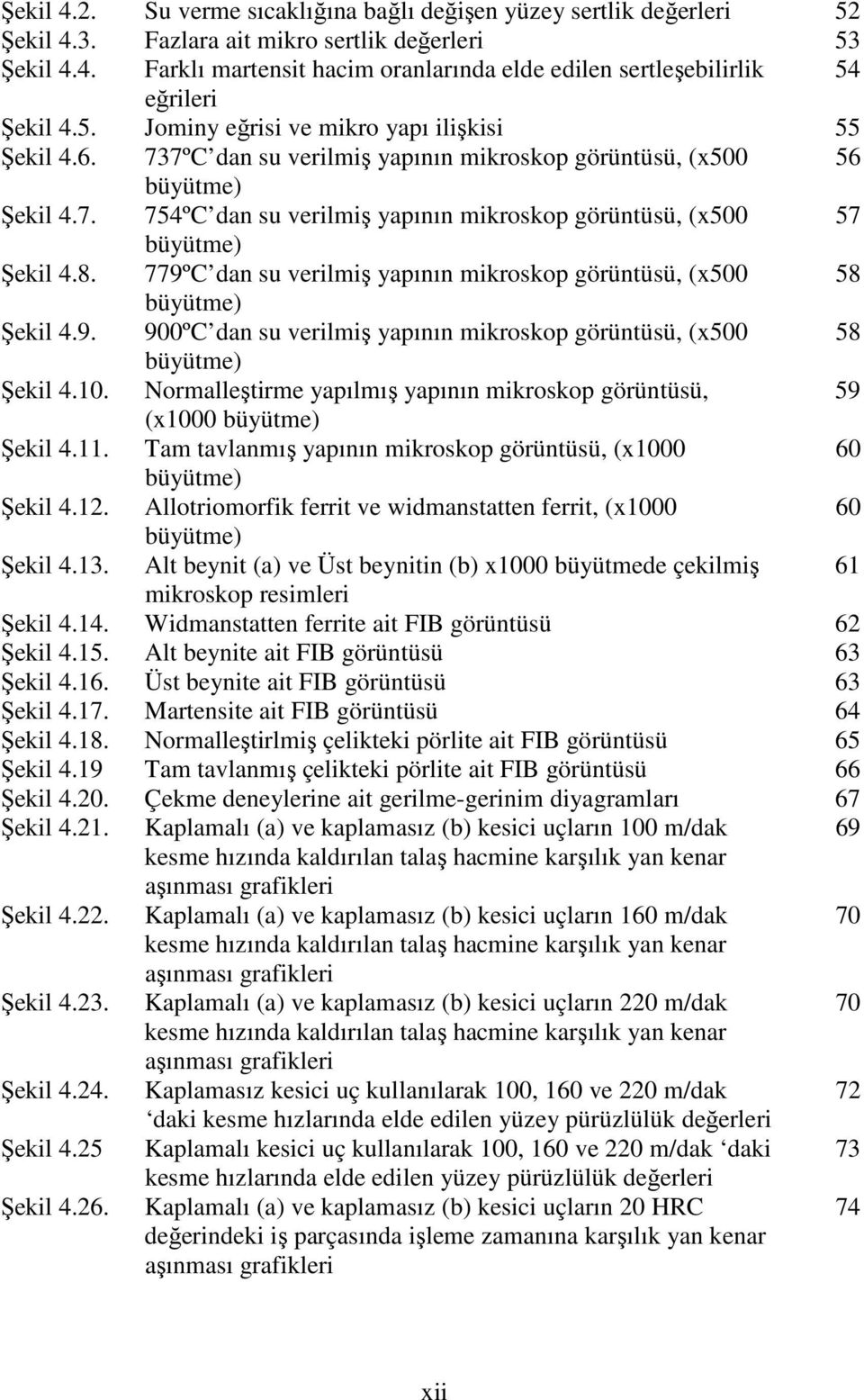 8. 779ºC dan su verilmiş yapının mikroskop görüntüsü, (x500 58 büyütme) Şekil 4.9. 900ºC dan su verilmiş yapının mikroskop görüntüsü, (x500 58 büyütme) Şekil 4.10.