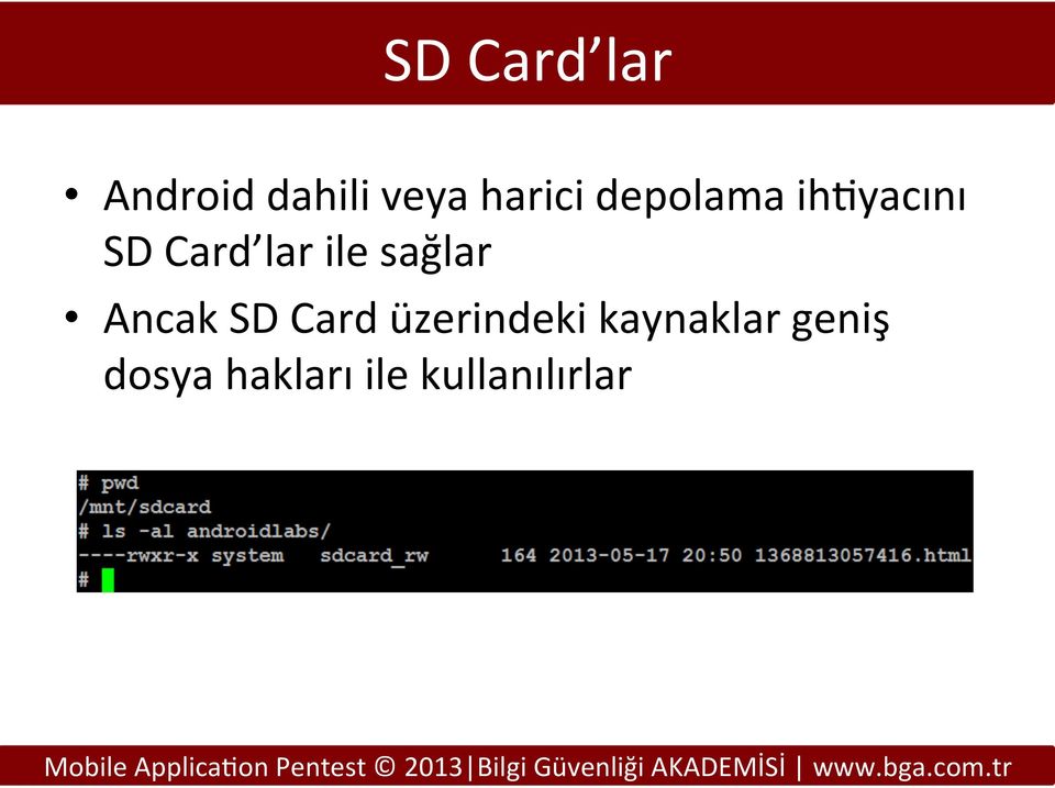 sağlar Ancak SD Card üzerindeki