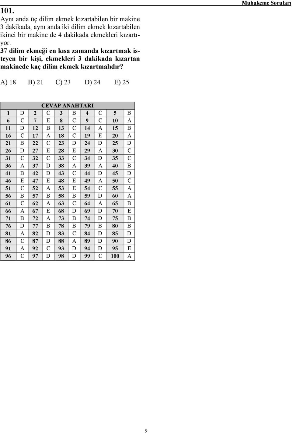 A) 18 B) 21 C) 23 D) 24 E) 25 CEVAP ANAHTARI 1 D 2 C 3 B 4 C 5 B 6 C 7 E 8 C 9 C 10 A 11 D 12 B 13 C 14 A 15 B 16 C 17 A 18 C 19 E 20 A 21 B 22 C 23 D 24 D 25 D 26 D 27 E 28 E 29 A 30 C 31 C 32 C