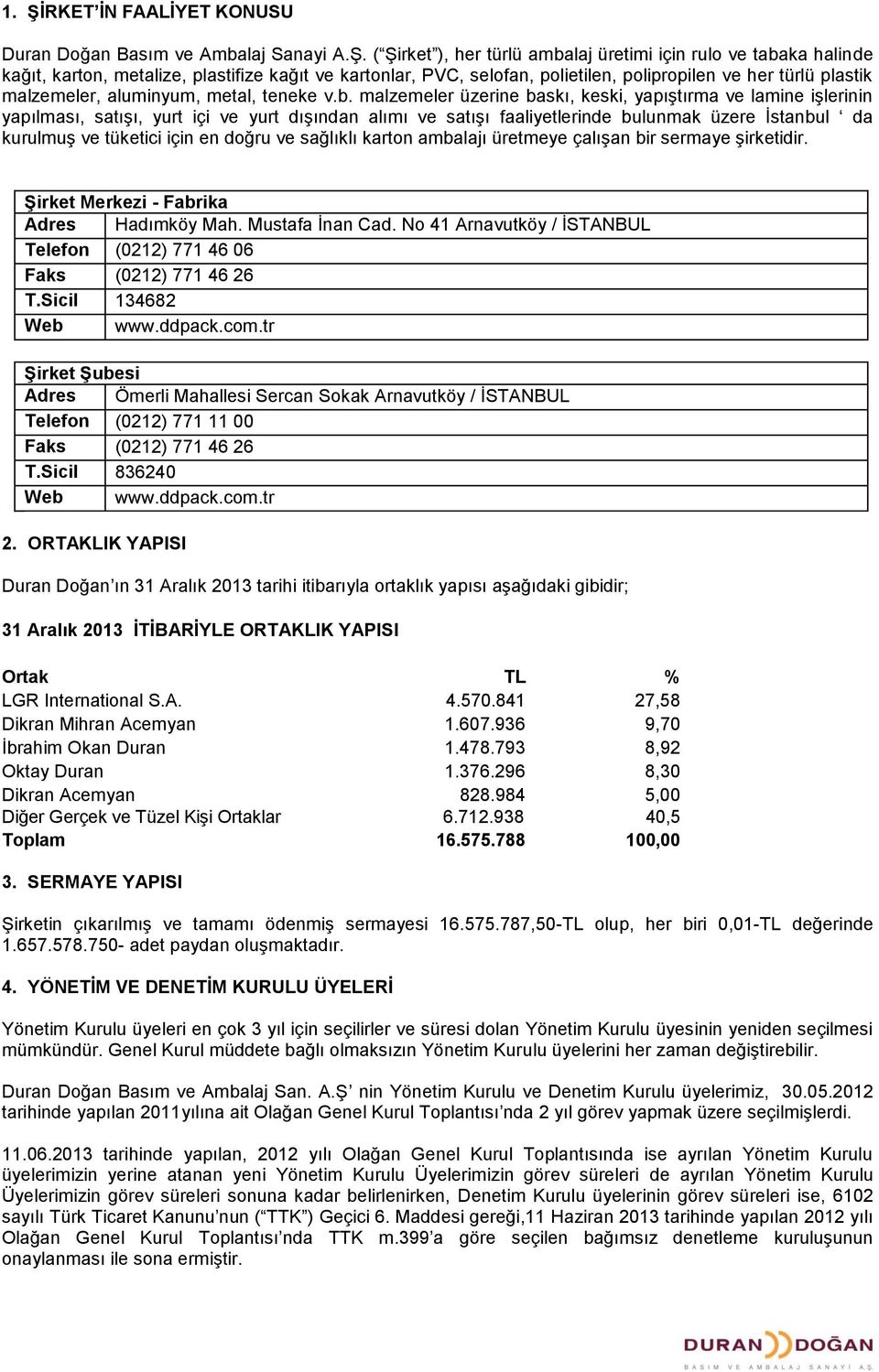 malzemeler üzerine baskı, keski, yapıştırma ve lamine işlerinin yapılması, satışı, yurt içi ve yurt dışından alımı ve satışı faaliyetlerinde bulunmak üzere İstanbul da kurulmuş ve tüketici için en