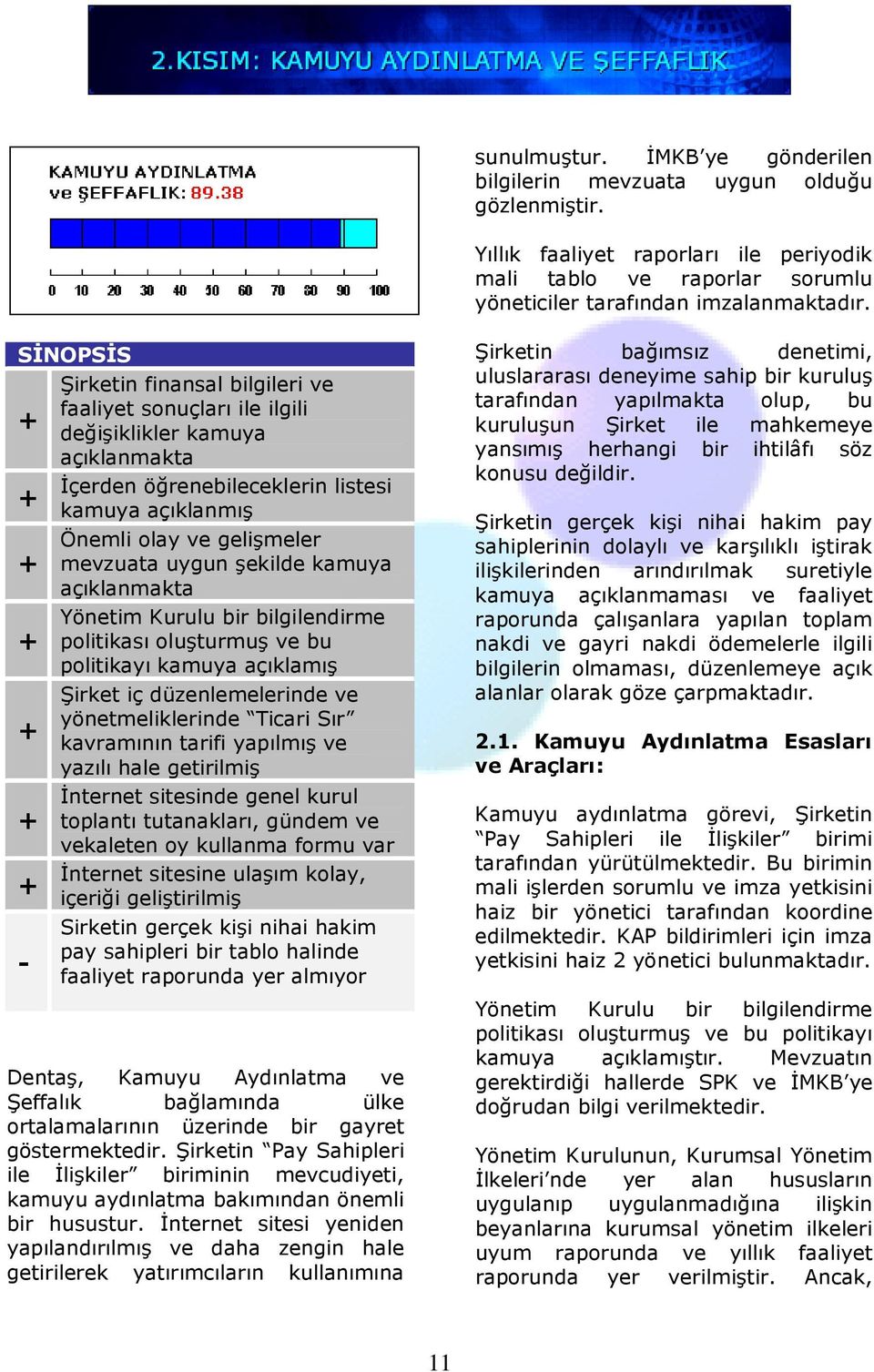 şekilde kamuya açıklanmakta Yönetim Kurulu bir bilgilendirme politikası oluşturmuş ve bu politikayı kamuya açıklamış Şirket iç düzenlemelerinde ve yönetmeliklerinde Ticari Sır kavramının tarifi