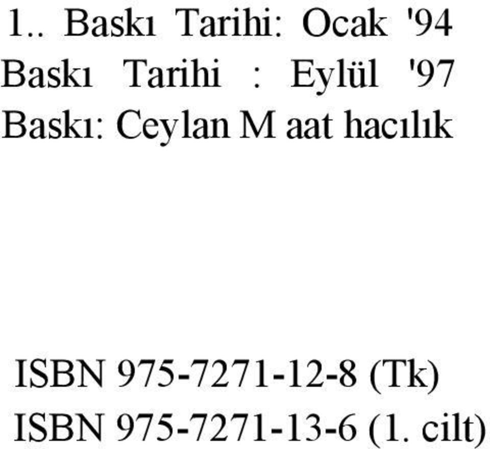 M aat hacılık ISBN 975-7271-12-8