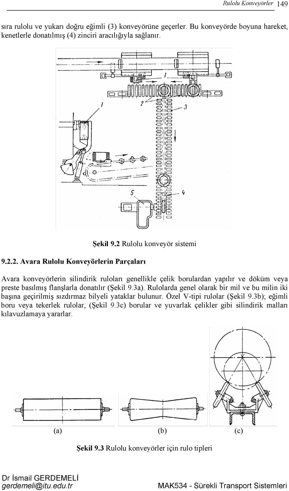 .. Avara Rulolu Konveyörlerin Parçaları Avara konveyörlerin silindirik ruloları genellikle çelik borulardan yapılır ve döküm veya preste basılmış flanşlarla donatılır (Şekil 9.