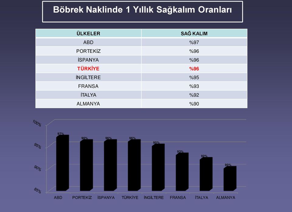 FRANSA %93 İTALYA %92 ALMANYA %90 97% 96% 96% 96% 95% 93% 92%