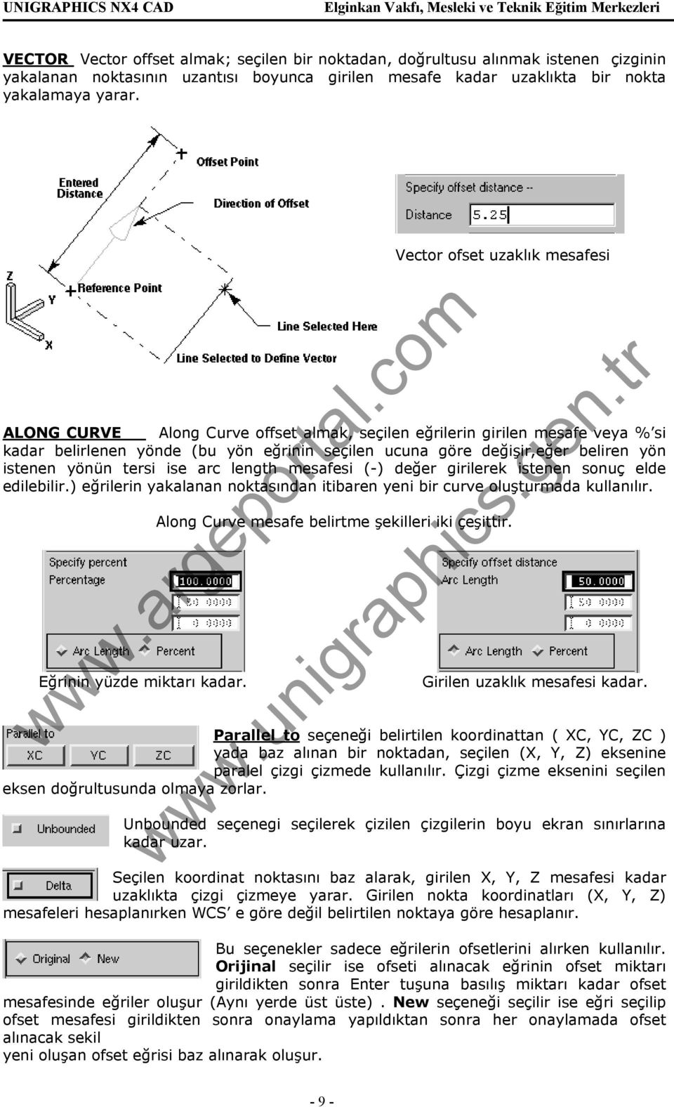 istenen yönün tersi ise arc length mesafesi (-) değer girilerek istenen sonuç elde edilebilir.) eğrilerin yakalanan noktasından itibaren yeni bir curve oluşturmada kullanılır.