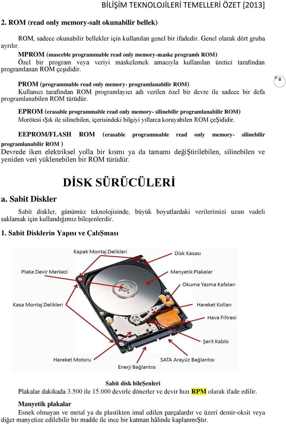 PROM (programmable read only memory- programlanabilir ROM) Kullanıcı tarafından ROM programlayıcı adı verilen özel bir devre ile sadece bir defa programlanabilen ROM türüdür.