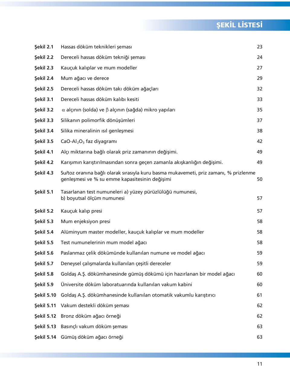 3 Silikan n polimorfik dönüflümleri 37 fiekil 3.4 Silika mineralinin s l genleflmesi 38 fiekil 3.5 CaO-Al 2 O 3 faz diyagram 42 fiekil 4.1 Alç miktar na ba l olarak priz zaman n n de iflimi.