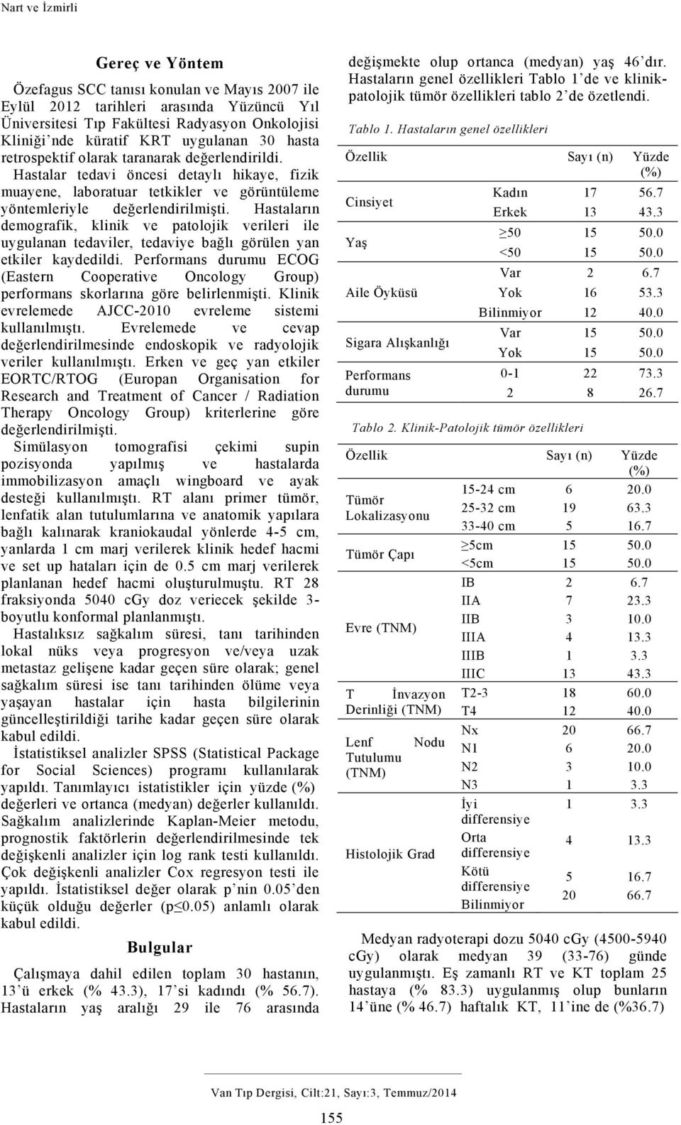 Hastaların demografik, klinik ve patolojik verileri ile uygulanan tedaviler, tedaviye bağlı görülen yan etkiler kaydedildi.