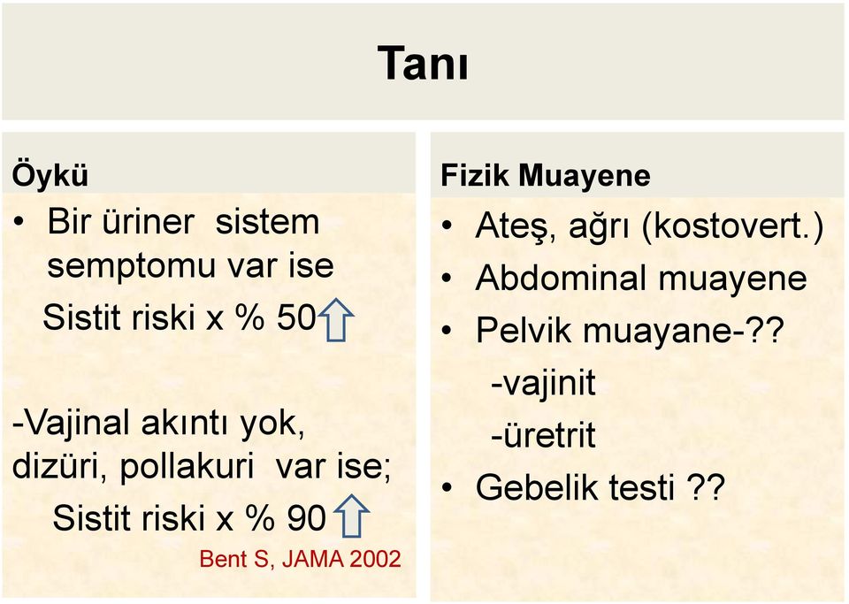 90 Bent S, JAMA 2002 Fizik Muayene Ateş, ağrı (kostovert.