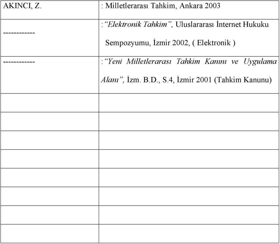 Tahkim, Uluslararası İnternet Hukuku Sempozyumu, İzmir 2002, (