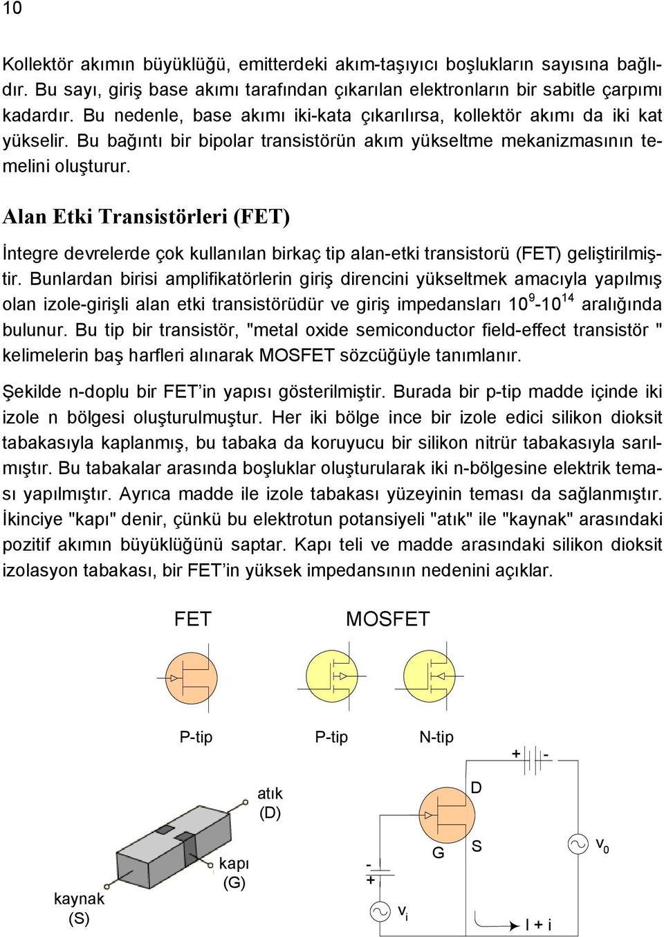 Alan Etki Transistörlri (FET) İntgr dvrlrd çok kullanılan birkaç tip alan-tki transistorü (FET) gliştirilmiştir.