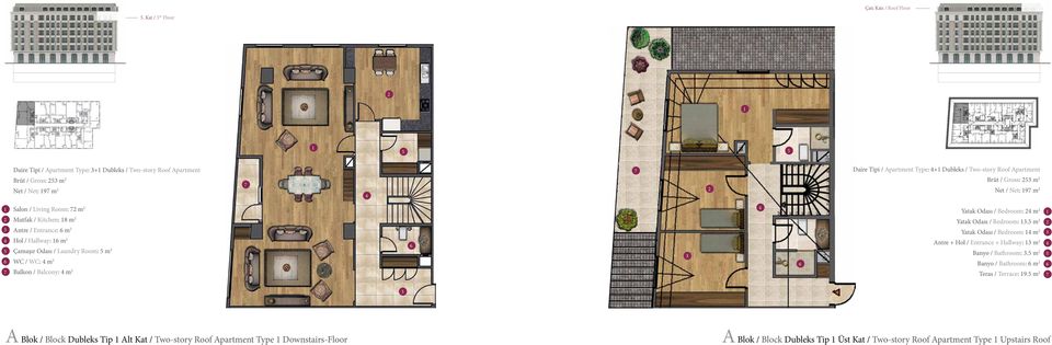 Balkon / Balcony: m Yatak Odası / Bedroom: m Yatak Odası / Bedroom:. m Yatak Odası / Bedroom: m Antre + Hol / Entrance + Hallway: m Banyo / Bathroom:.
