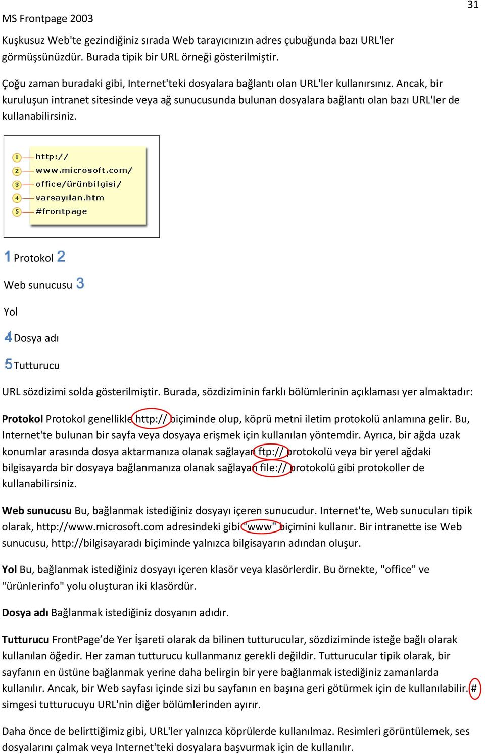 Ancak, bir kuruluşun intranet sitesinde veya ağ sunucusunda bulunan dosyalara bağlantı olan bazı URL'ler de kullanabilirsiniz.