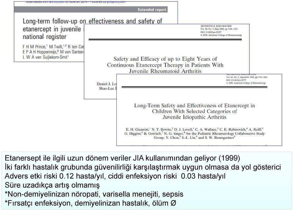 riski 0.12 hasta/yıl, ciddi enfeksiyon riski 0.