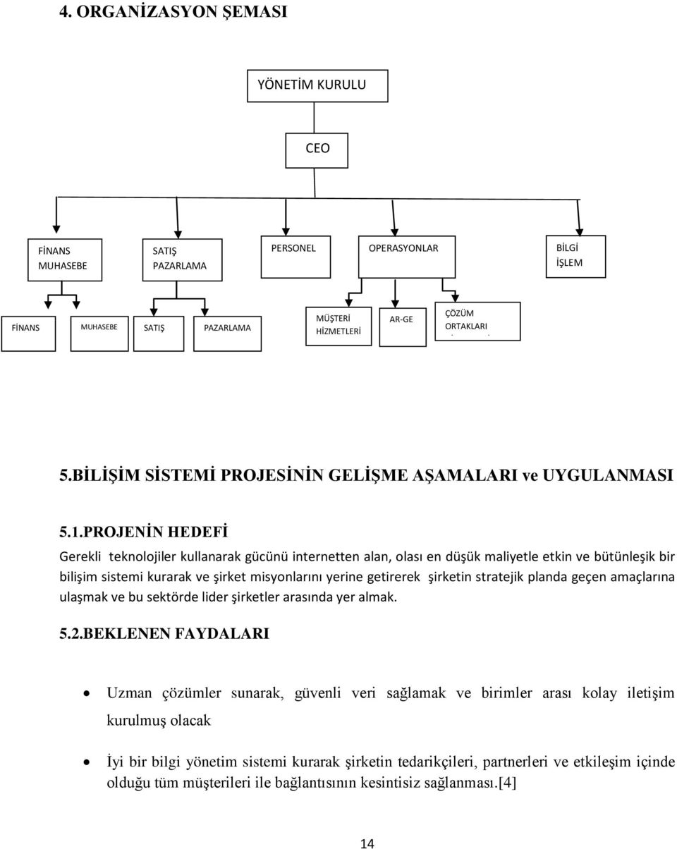 PROJENİN HEDEFİ Gerekli teknolojiler kullanarak gücünü internetten alan, olası en düşük maliyetle etkin ve bütünleşik bir bilişim sistemi kurarak ve şirket misyonlarını yerine getirerek şirketin