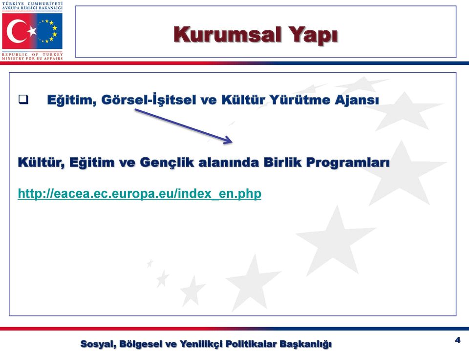 ve Gençlik alanında Birlik Programları