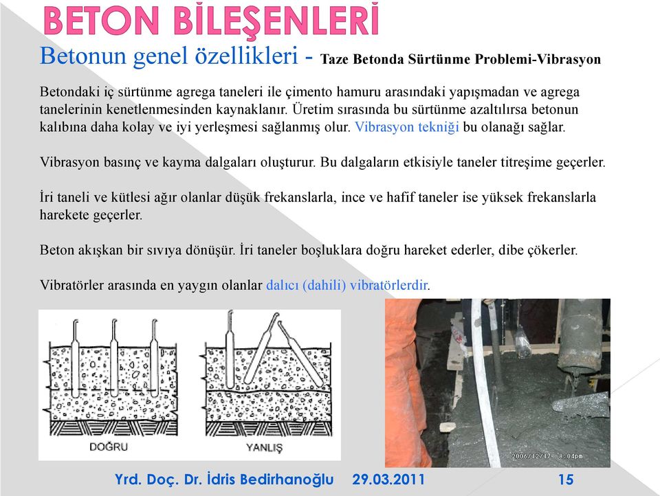 Vibrasyon basınç ve kayma dalgaları oluşturur. Bu dalgaların etkisiyle taneler titreşime geçerler.