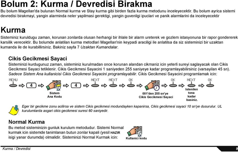 zonlarda olusan herhangi bir ihlale bir alarm ureterek ve gozlem istasyonuna bir rapor gondererek karsilik verecektir.