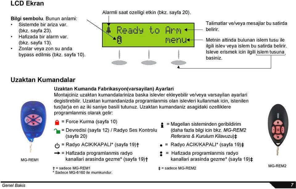 Isleve erismek icin ilgili islem tusuna basiniz.