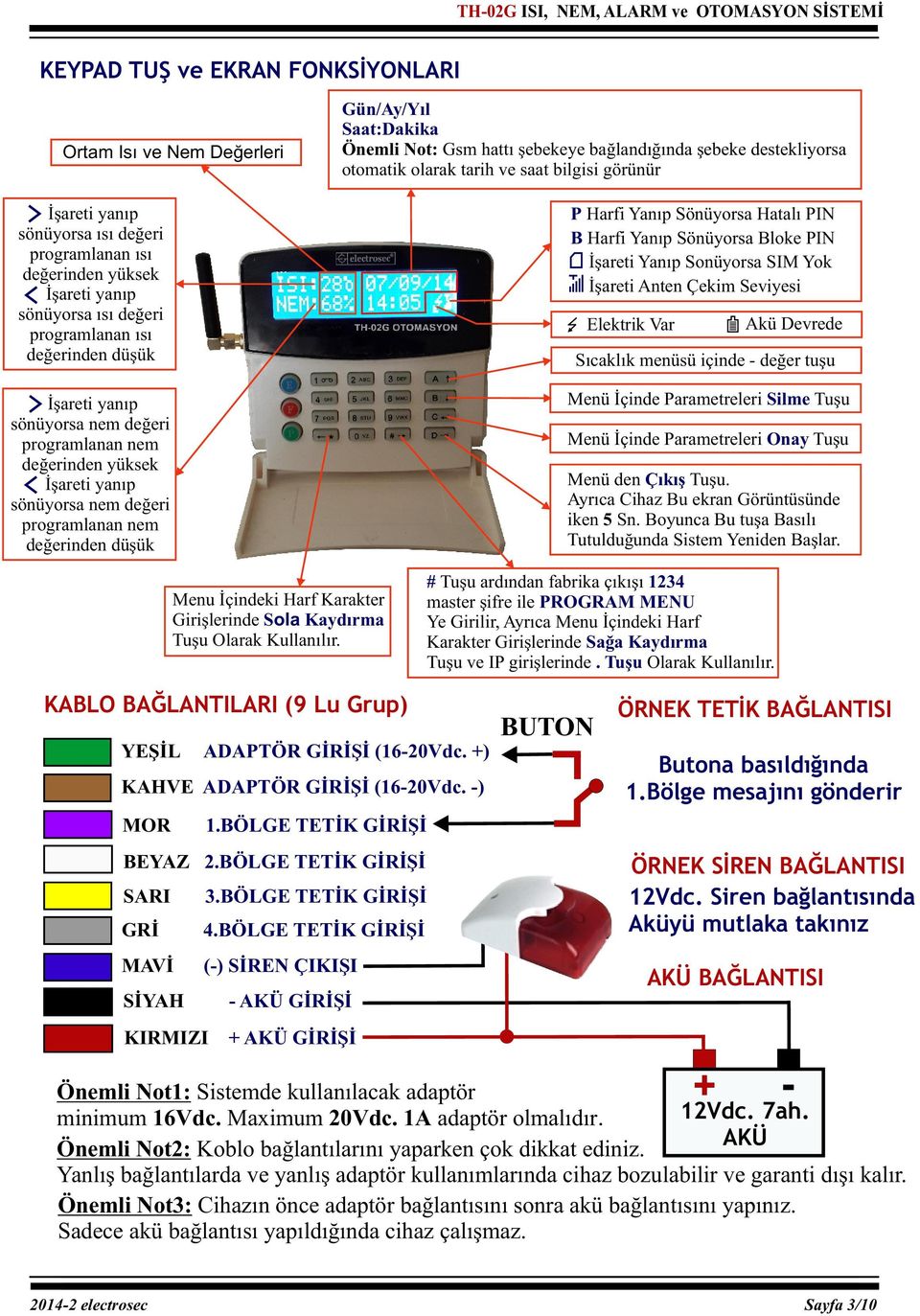 bağlandığında şebeke destekliyorsa otomatik olarak tarih ve saat bilgisi görünür P Harfi Yanıp Sönüyorsa Hatalı PIN B Harfi Yanıp Sönüyorsa Bloke PIN İşareti Yanıp Sonüyorsa SIM Yok İşareti Anten